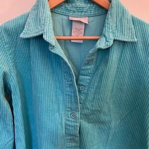 Blair Teal Wide Wale Corduroy Button-Down Shirt